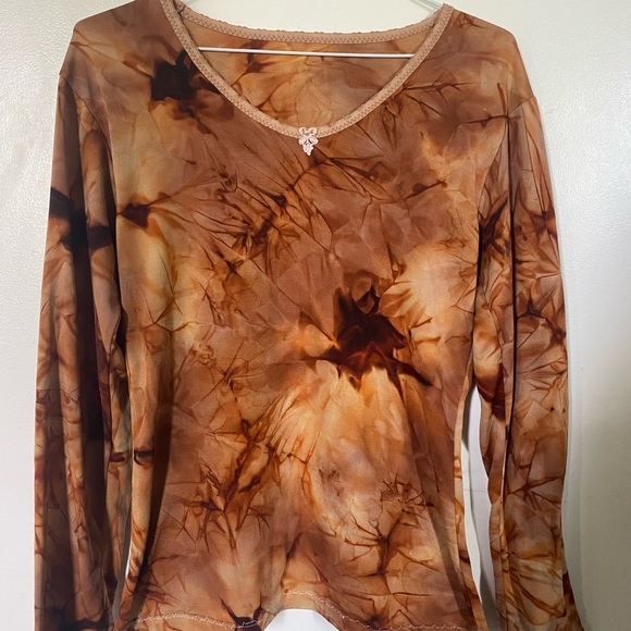 Y2K Desert Tie-Die Long Sleeve Women’s Top - Picture 1 of 5